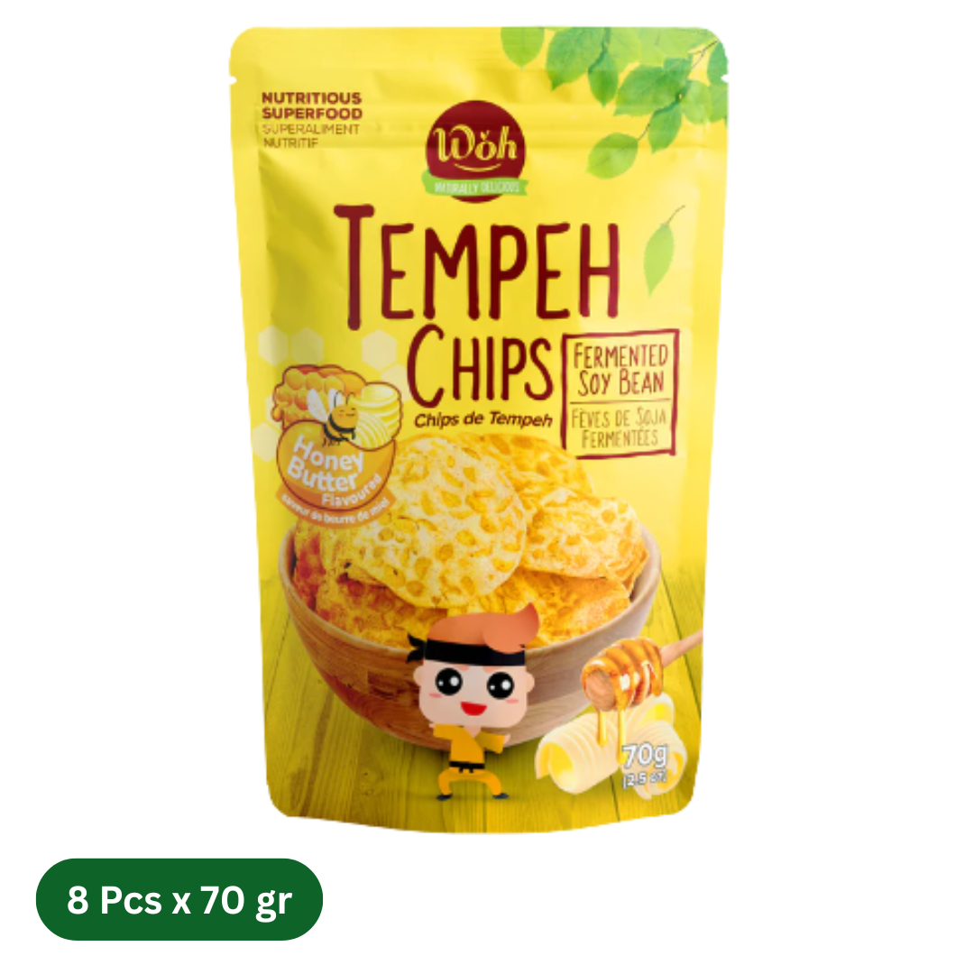 8 Packs of WOH Tempeh Chips Honey Butter (8 x 70 Gr)