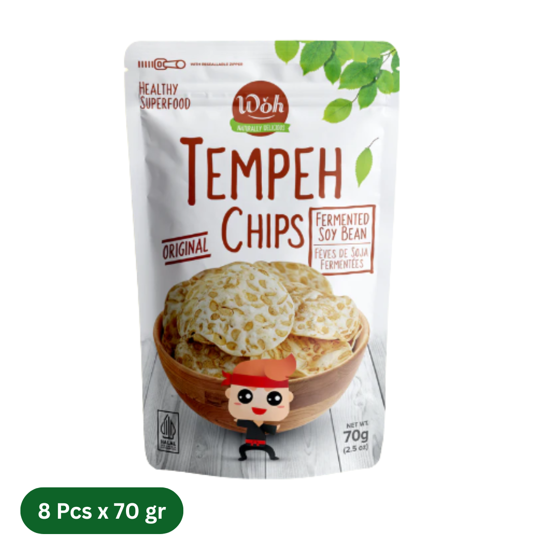 8 Packs of WOH Tempeh Chips Original (8 x 70 Gr)