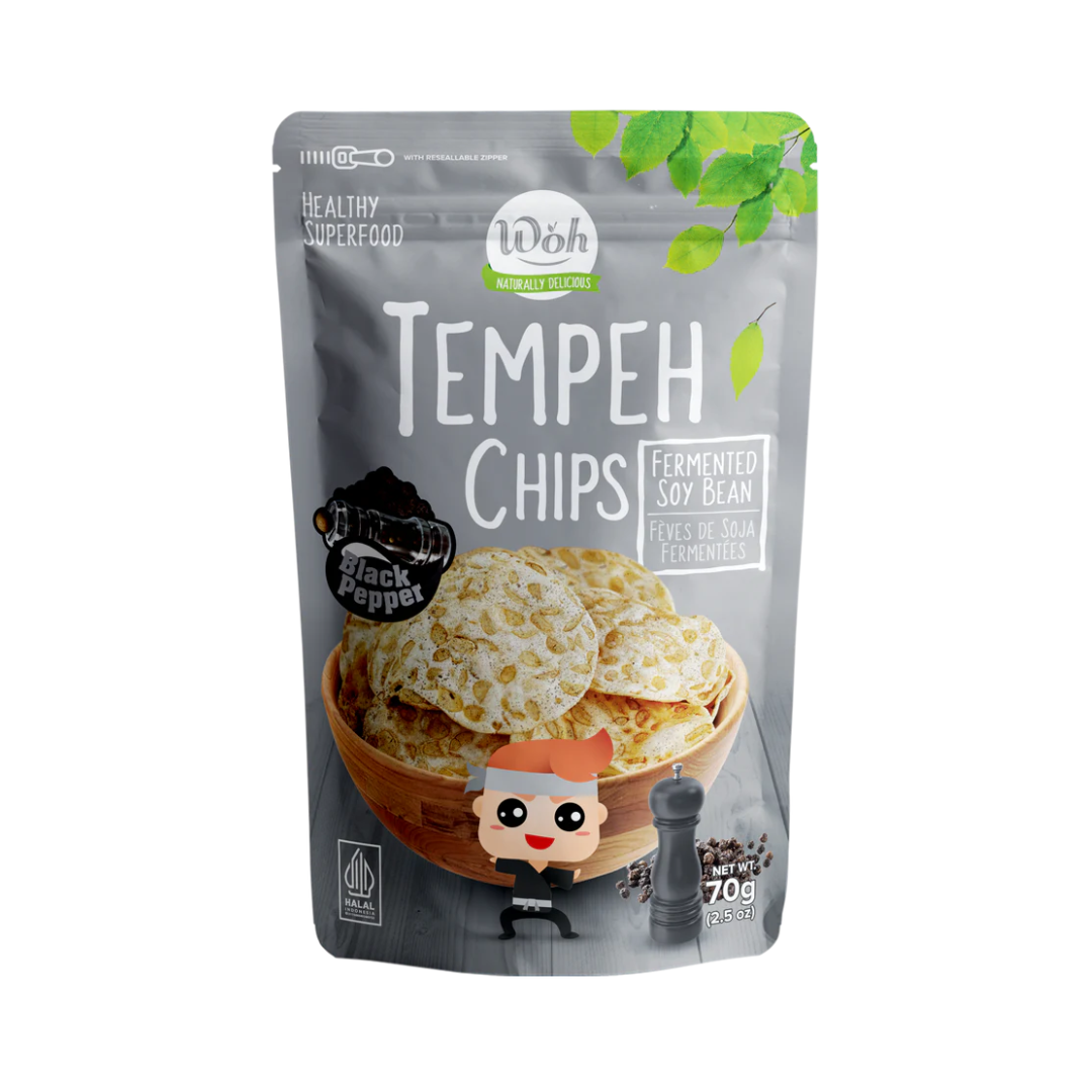 WOH Tempeh Chips Black Pepper (70 Gr)
