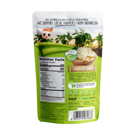 8 Packs of WOH Tempeh Chips Sour Onion & Cream (8 x 70 Gr)