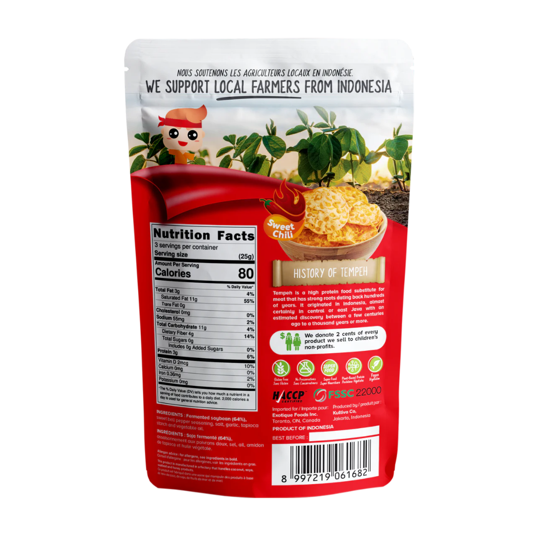 8 Packs of WOH Tempeh Chips Sweet Chili (8 x 70 Gr)
