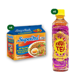 Supermi Mi Goreng Barbeque Chicken (20 pk) [BBD: Aug 2026] + 6 Packs of Fruit Tea Sosro Passion Fruit (6 x 350 ml)