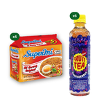 Supermi Mi Goreng Original (20 pk) [BBD: Aug 2026] + 6 Packs of Fruit Tea Sosro Blackcurrant (6 x 350 ml)