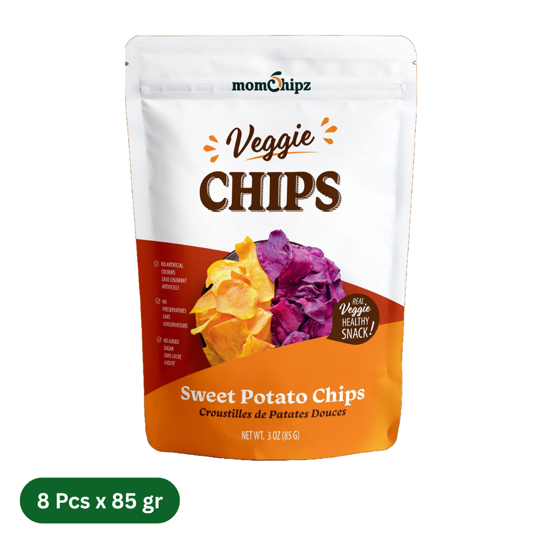 8 Packs of Momchipz Sweet Potato Chips (8 x 85 Gr)